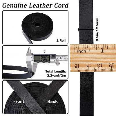 2M Flat Leather Cord LC-WH0007-07B-1