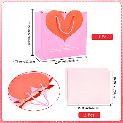 1Pc Valentine's Day Themed Heart Printed Paper Bags ABAG-SP0001-11B-1