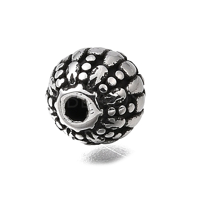 Engraved 304 Stainless Steel Beads STAS-H263-17AS-02-1