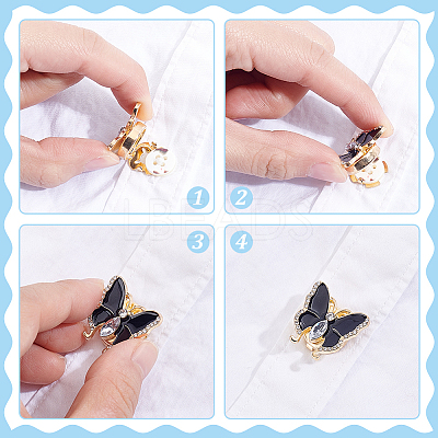 8Pcs 2 Colors Alloy Rhinestone Cufflinks BUTT-WR0001-41-1