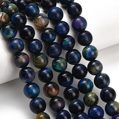 Natural Tiger Eye Beads Strands G-F591-18-10mm-09-1