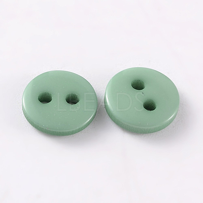 2-Hole Flat Round Resin Sewing Buttons for Costume Design BUTT-E119-20L-12-1