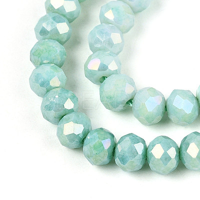 Anti-Tarnish Electroplate Rondelle Glass Beads Strands EGLA-T021-4mm-17-07-1