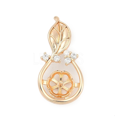 Brass Micro Pave Clear Cubic Zirconia European Dangle Charms Bails X-KK-Q026-14G-1