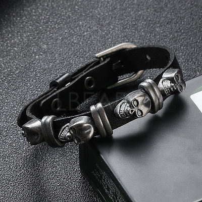 Cowhide Cord Bracelets PW-WG51325-01-1