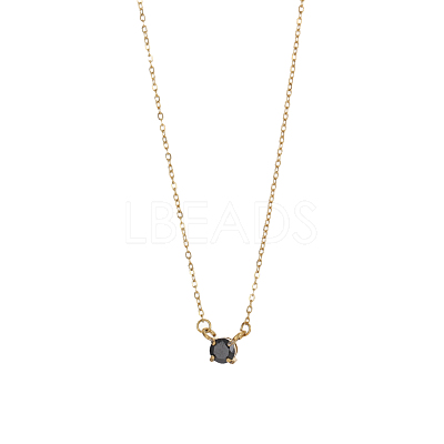 304 Stainless Steel Micro Pave Cubic Zirconia Pendant Necklaces NJEW-OY002-41G-1