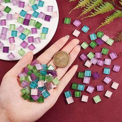 2 Bags 2 Colors Transparent Glass Cabochons GLAA-SZ0001-46C-1