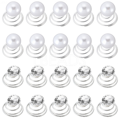 40Pcs 2 Styles Spiral Hair Pin Coil Iron Hair Accessories OHAR-SP0001-10A-1