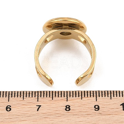 Hollow Heart 304 Stainless Steel Cuff Ring Components SA-CBA82C8-02D-G-1