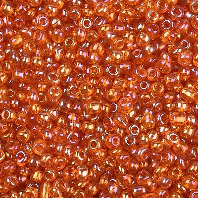Round Transparent Colors Rainbow Glass Seed Beads X-SEED-A007-3mm-169-1