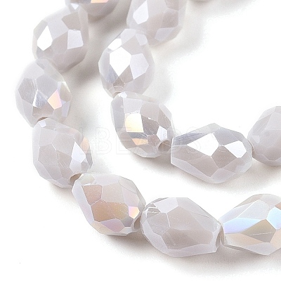Opaque Solid Color Electroplate Glass Beads Strands EGLA-N013-P6mm-B05-1