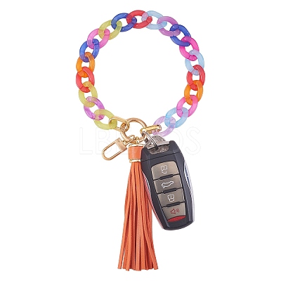 Chain Link Wristlet Keychain HJEW-SW00014-07-1