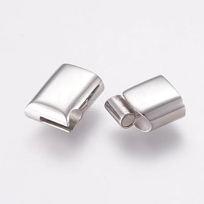 Tarnish Resistant 304 Stainless Steel Magnetic Clasps with Glue-in Ends STAS-G136-05P-1