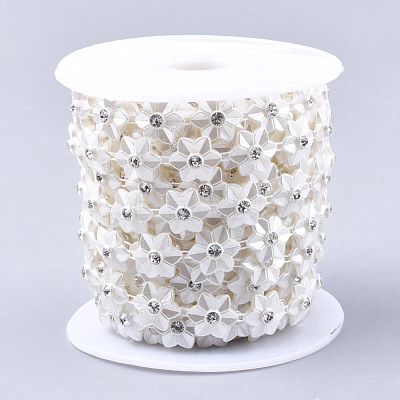 ABS Plastic Imitation Pearl Beaded Trim Garland Strand AJEW-S073-24-1