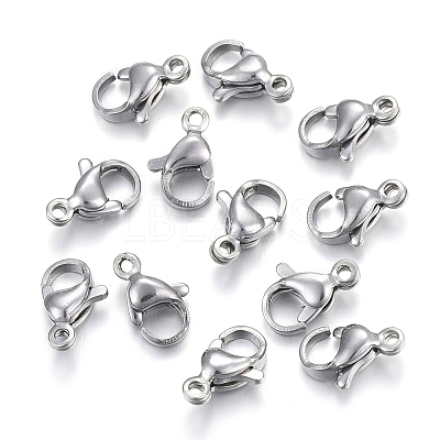 Non-Tarnish 304 Stainless Steel Lobster Claw Clasps X-STAS-F182-01P-D-1