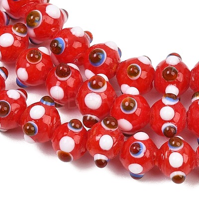 Handmade Bumpy Lampwork Beads Strands LA-CBA05D6-01-04-1
