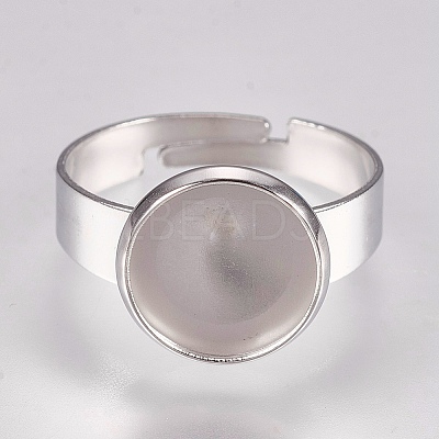 Tarnish Resistant 304 Stainless Steel Pad Ring Settings STAS-G173-19P-10mm-1