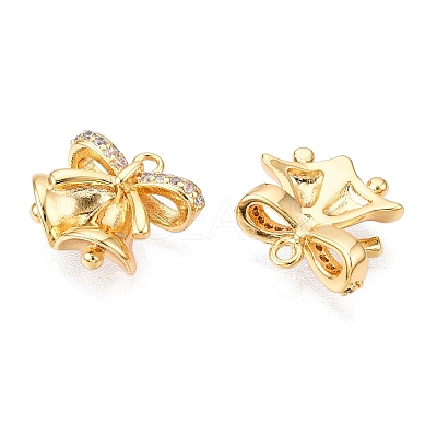 Christmas Theme Brass Pave Clear Cubic Zirconia Pendants KK-T073-03G-1