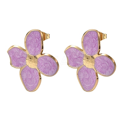 304 Stainless Steel Enamel Stud Earrings SA-CBA46AF-07G-1