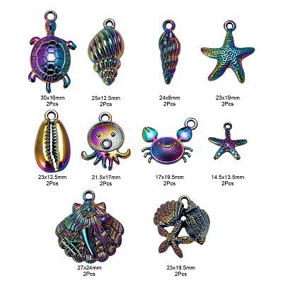 20Pcs 10 Style Alloy Pendants FIND-LS0001-22MC-1