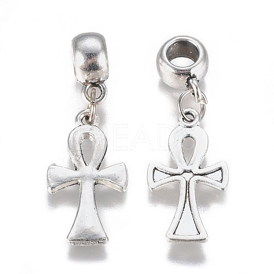 Antique Silver Plated Alloy European Dangle Charms MPDL-L028-05AS-1
