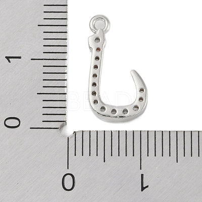 Rack Plating Brass Micro Pave Clear Cubic Zirconia Pendants KK-A224-03P-P-1