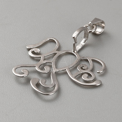 1Pc Rhodium Plated Sterling Silver Pendant Blank Shape Cabochon Settings STER-BC0002-91-1