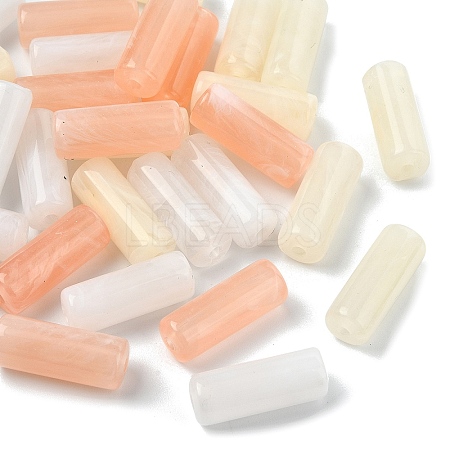 30Pcs 3 Colors Column Imitation Gemstone Acrylic Beads OACR-YW0002-52B-1