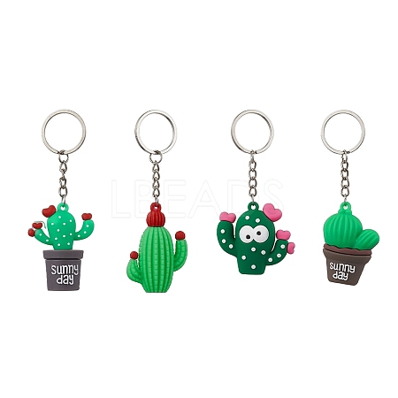 Cartoon Cactus PVC Plastic Keychain KEYC-JKC00667-1