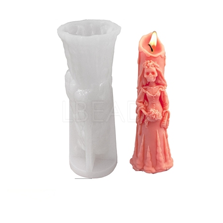 DIY Halloween Theme Ghost Bride-shaped Candle Making Silicone Molds DIY-D057-05B-1