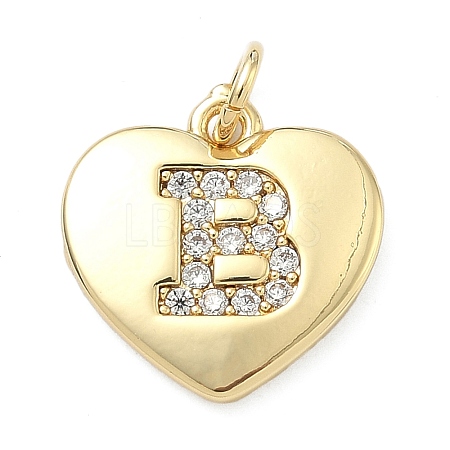 Brass Micro Pave Clear Cubic Zirconia Pendants KK-D229-01G-02-1