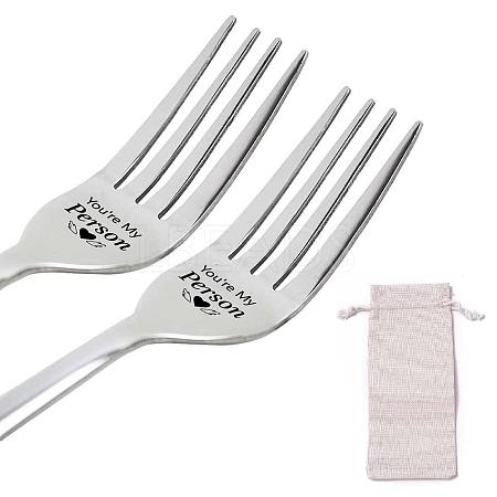 CREATCABIN 2Pcs 410 Stainless Steel Forks AJEW-CN0001-25D-1