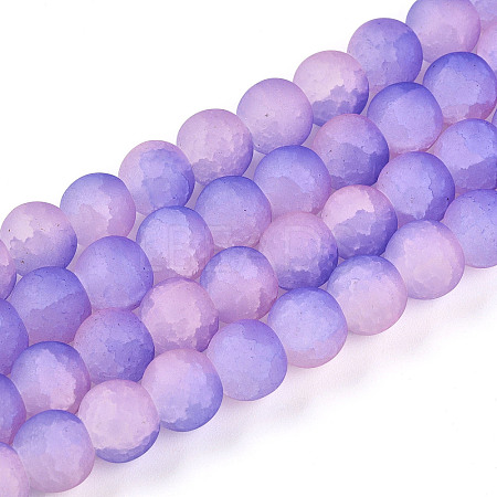 Crackle Glass Beads Strands GLAA-N009-8mm-08-1