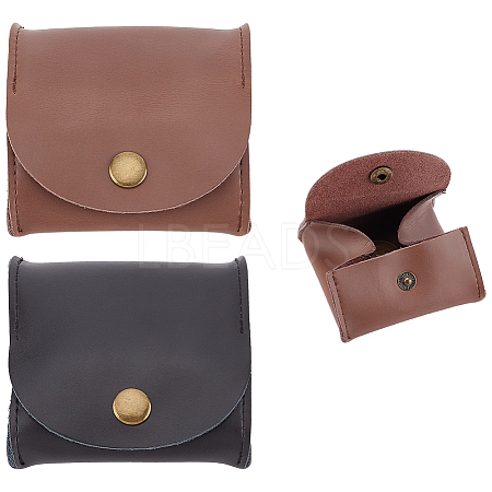 2Pcs 2 Colors Rectangle Cowhide Multipurpose Makeup Bags AJEW-AN0007-40-1