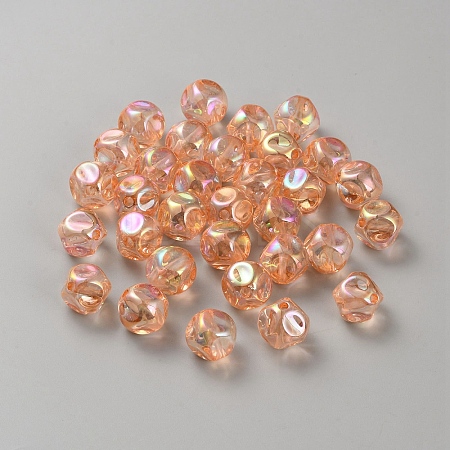 Plating Acrylic Beads OACR-WH20006-01G-1