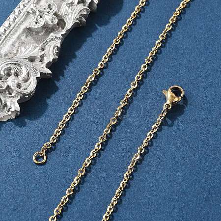 304 Stainless Steel Cable Chain Necklace Making STAS-P045-05G-1