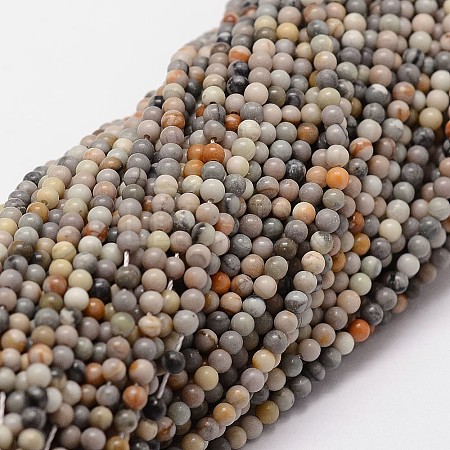 Natural Polychrome Jasper/Picasso Stone/Picasso Jasper Beads Strands G-N0191-01-2mm-1