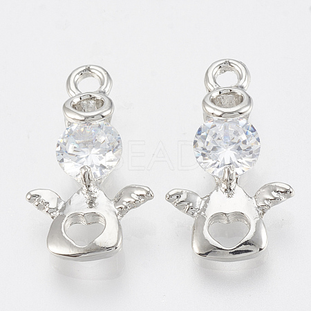 Alloy Cubic Zirconia Pendants ZIRC-Q017-035P-1