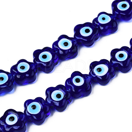 Handmade Evil Eye Lampwork Beads Strands LAMP-N029-008A-1