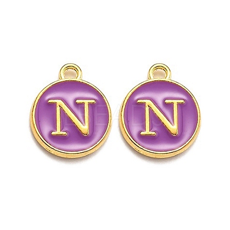Golden Plated Alloy Enamel Charms ENAM-Q437-12N-1