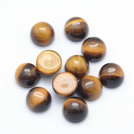 Natural Tiger Eye Cabochons G-P393-R25-8MM-1