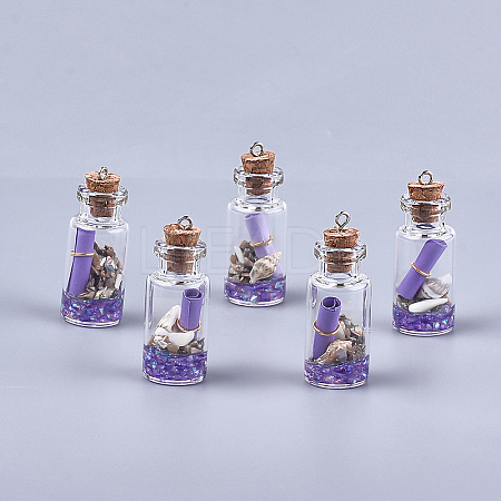 Glass Wishing Bottle Pendant Decorations LS-X-GLAA-S181-02A-1