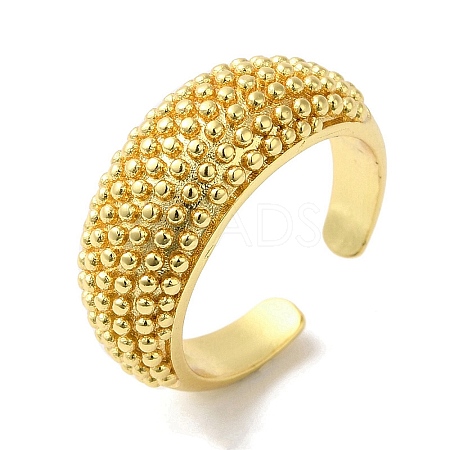 Rack Plating Brass Open Cuff Ring RJEW-F147-01G-1