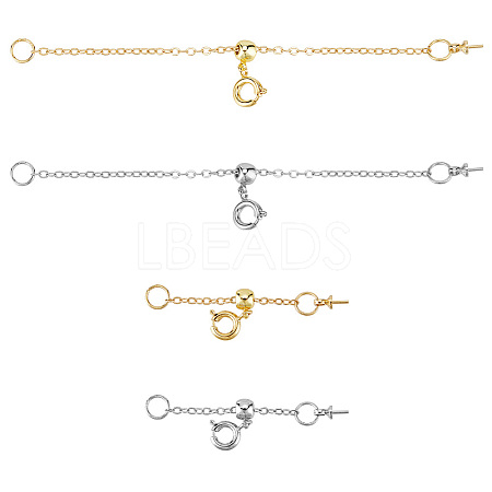 6Pcs 6 Style Brass Cable Chain Necklace Making FIND-AB00047-1