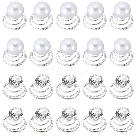 40Pcs 2 Styles Spiral Hair Pin Coil Iron Hair Accessories OHAR-SP0001-10A-1