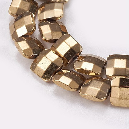 Electroplated Non-magnetic Synthetic Hematite Beads Strands G-P367-A09-1