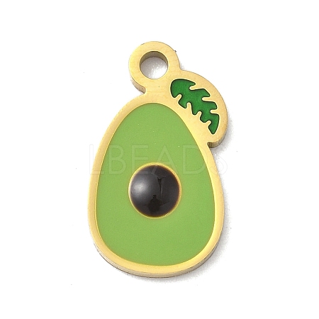 304 Stainless Steel Fruit Enamel Pendants LS-STAS-G362-04G-04-1
