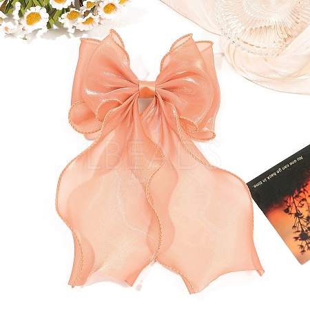 Cloth Long Bowknot Hair Barrettes PW-WG6129B-04-1