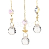 Natural Citrine Chip & Brass Moon Hanging Suncatcher Pendant Decoration PW23041119866-3