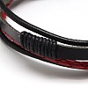 Trendy Unisex Casual Style Multi-Strand Wax and Leather Cord Bracelets BJEW-L295-M-3
